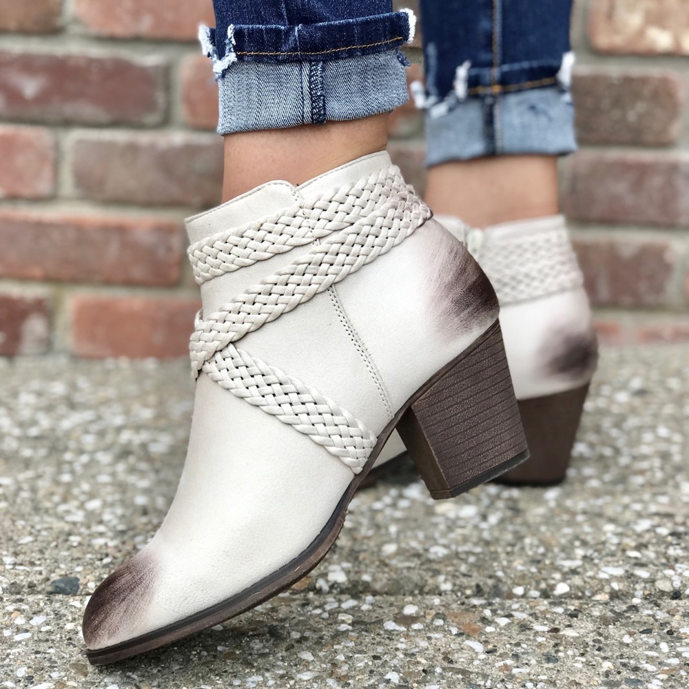 Brown and Beige Ombré Booties